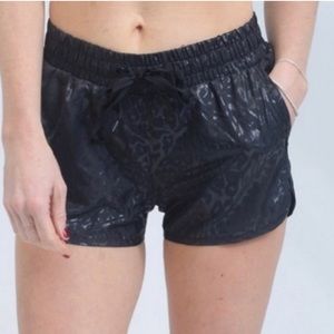 Zyia Active Bomber Medium Shorts Black Animal Metallic